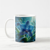 Blauwe Orchidee Bloemen Koffiemok (Links)