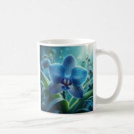 Blauwe Orchidee Bloemen Koffiemok
