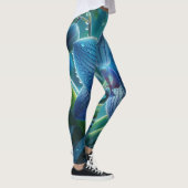 Blauwe Orchidee Bloemen Leggings (Rechts)