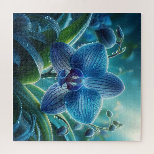 Blauwe Orchidee Bloemen Legpuzzel (Horizontaal)
