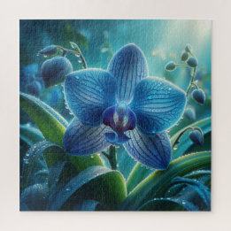 Blauwe Orchidee Bloemen Legpuzzel