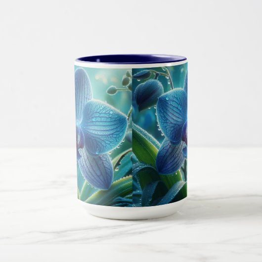 Blauwe Orchidee Bloemen Mok (Midden)
