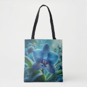 Blauwe Orchidee Bloemen Tote Bag (Voorkant)