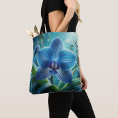 Blauwe Orchidee Bloemen Tote Bag (Dichtbij)
