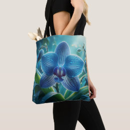 Blauwe Orchidee Bloemen Tote Bag