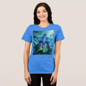 Blauwe Orchidee Bloemen Tri-Blend Shirt (Voorkant volledig)