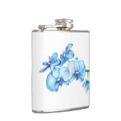 Blauwe orchidee botanische kunst heupfles (Rechts)