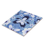 Blauwe Orchidee Elegante Bloem Tegeltje (Zijkant)