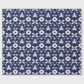 Blauwe Orchidee Elegante Bloemen Fractal Art Cadeaupapier (Vlak)