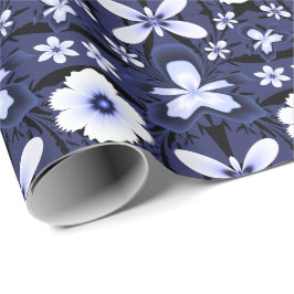 Blauwe Orchidee Elegante Bloemen Fractal Art Cadeaupapier