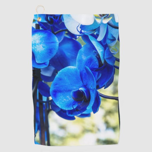 Blauwe orchidee golfhanddoek (Voorkant)
