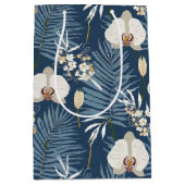 Blauwe orchidee hawaiiaanse print medium cadeauzakje (Voorkant)