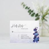 Blauwe Orchidee Huwelijk Briefkaart (Staand voorkant)