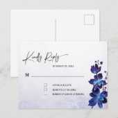 Blauwe Orchidee Huwelijk Briefkaart (Voorkant / Achterkant)