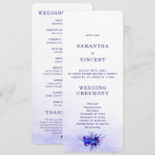 Blauwe Orchidee Huwelijksprogramma Sjabloon Kaart (Voorkant / Achterkant)