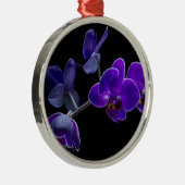 Blauwe orchidee metalen ornament (Rechts)