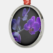 Blauwe orchidee metalen ornament (Links)
