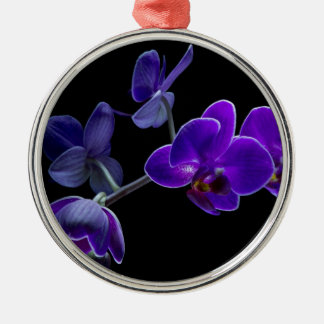 Blauwe orchidee metalen ornament