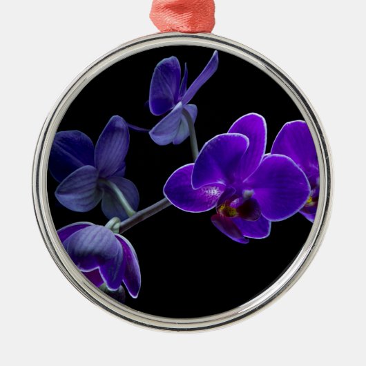 Blauwe orchidee metalen ornament (Voorkant)