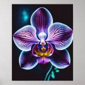 Blauwe orchidee poster (Voorkant)