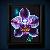 Blauwe orchidee poster