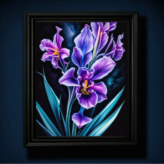Blauwe orchidee poster