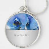 Blauwe orchidee sleutelhanger (Voorkant)