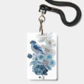 Blauwe Orchidee Vogel Badge* Badge (Voorzijde met lanyard)