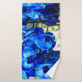 Blauwe orchideeën badhanddoek (Badhanddoek)