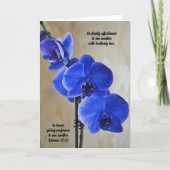 Blauwe Orchideeën Bijbel Verse Art Note Kaart (Voorkant)