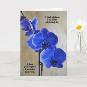 Blauwe Orchideeën Bijbel Verse Art Note Kaart