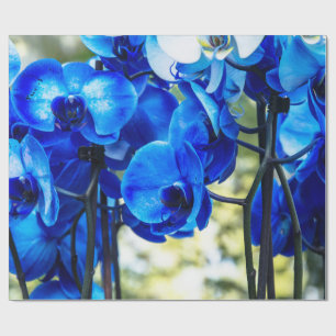 Blauwe orchideeën cadeaupapier