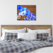Blauwe orchideeën canvas afdruk (Insitu (Slaapkamer))