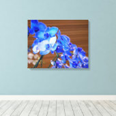 Blauwe orchideeën canvas afdruk (Insitu (Houten vloer))