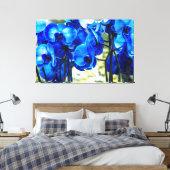 Blauwe orchideeën canvas afdruk (Insitu (Slaapkamer))