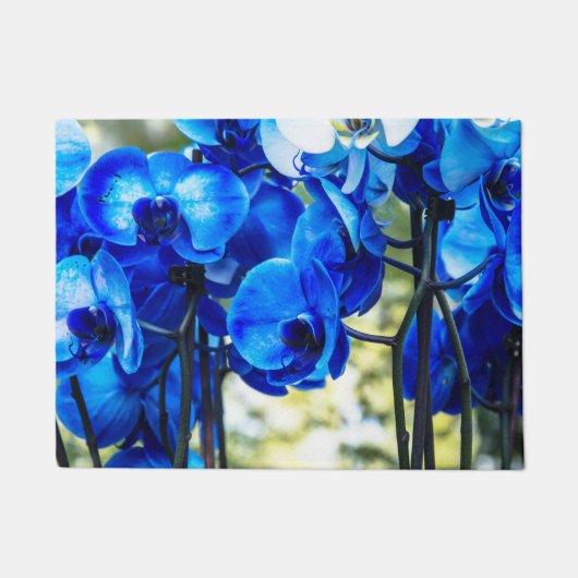 Blauwe orchideeën deurmat (Voorkant)