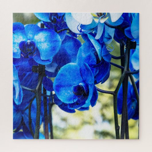 Blauwe orchideeën legpuzzel (Verticaal)