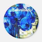 Blauwe orchideeën magneet (Voorkant)