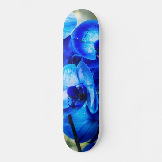 Blauwe orchideeën persoonlijk skateboard (Voorkant)