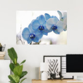 Blauwe orchideeën poster (Thuiskantoor)