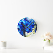 Blauwe orchideeën ronde klok (Huis)