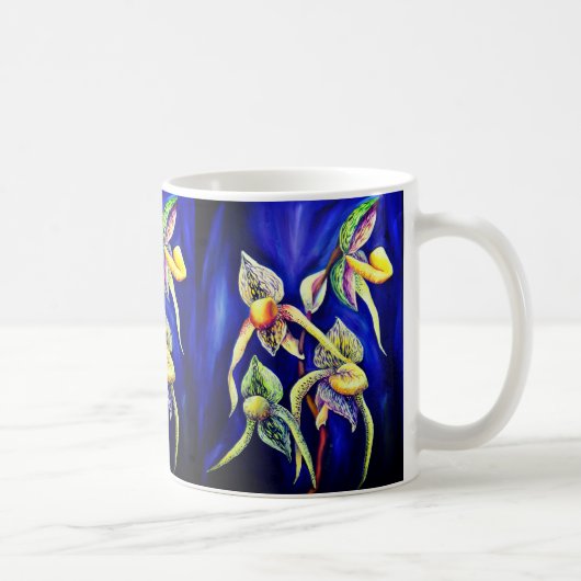 Blauwe orchideeën schilderen koffiemok (Rechts)