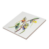 Blauwe orchideeën schilderen tegeltje (Zijkant)