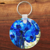 Blauwe orchideeën sleutelhanger (Voorkant)