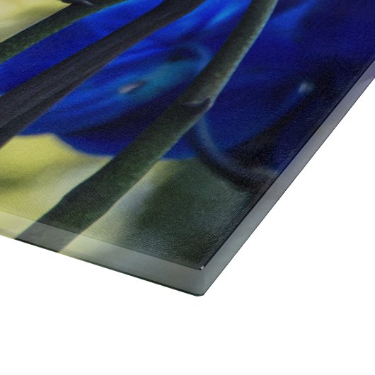 Blauwe orchideeën snijplank (Hoek)