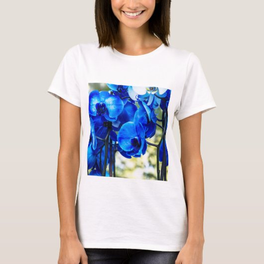 Blauwe orchideeën t-shirt (Voorkant)