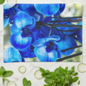 Blauwe orchideeën theedoek (Gevouwen)