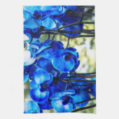 Blauwe orchideeën theedoek (Verticaal)