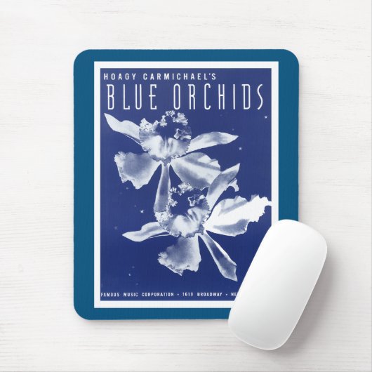 "Blauwe orchideeën" van Hoagy Carmichael Muismat (Met muis)
