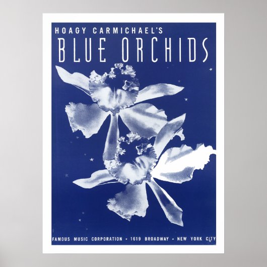 "Blauwe orchideeën" van Hoagy Carmichael Poster (Voorkant)
